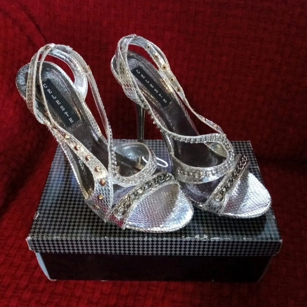 NIB Women's Gold Celeste High Heel Sandals 8